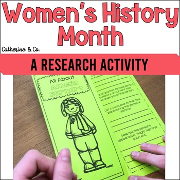 Women's History Month Research Activities - easy research projects for elementary students
