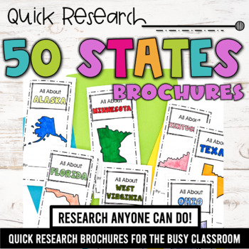 50 States Quick Research Brochures - easy research projects for elementary students